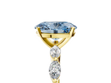 Yellow gold Fancy Blue Oval  Solitaire Marquise Side Stone Prong Setting Ring_48