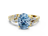Yellow gold Fancy Blue Oval  Solitaire Marquise Twist Band with Six-Prong Setting_64