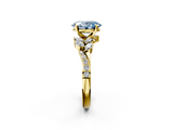 Yellow gold Fancy Blue Oval  Solitaire Marquise Twist Band with Six-Prong Setting_66