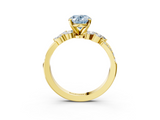 Yellow gold Fancy Blue Oval  Solitaire Marquise Twist Band with Six-Prong Setting_67
