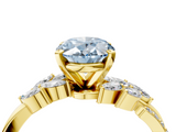 Yellow gold Fancy Blue Oval  Solitaire Marquise Twist Band with Six-Prong Setting_68
