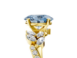 Yellow gold Fancy Blue Oval  Solitaire Marquise Twist Band with Six-Prong Setting_69