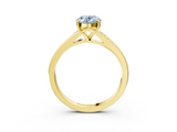 Yellow gold Fancy Blue Oval  Solitaire Pavé Band with Four-Prong Setting_48