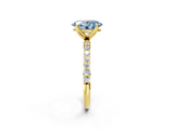 Yellow gold Fancy Blue Oval  Solitaire Pavé Diamond Engagement Ring with Four-Prong Setting_40