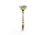 Yellow gold Fancy Blue Oval  Solitaire Pavé Diamond Engagement Ring with Four-Prong Setting_41