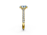 Yellow gold Fancy Blue Oval  Solitaire Pave Diamond Engagement Ring with Prong Setting_22