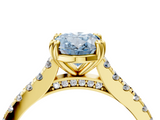 Yellow gold Fancy Blue Oval  Solitaire Pave Diamond Engagement Ring with Prong Setting_24