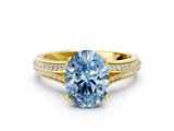 Yellow gold Fancy Blue Oval  Solitaire Pave Split Shank Engagement Ring with Six-Prong Setting_36
