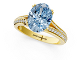 Yellow gold Fancy Blue Oval  Solitaire Pave Split Shank Engagement Ring with Six-Prong Setting_37