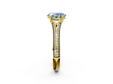Yellow gold Fancy Blue Oval  Solitaire Pave Split Shank Engagement Ring with Six-Prong Setting_38