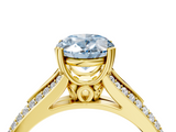 Yellow gold Fancy Blue Oval  Solitaire Pave Split Shank Engagement Ring with Six-Prong Setting_40