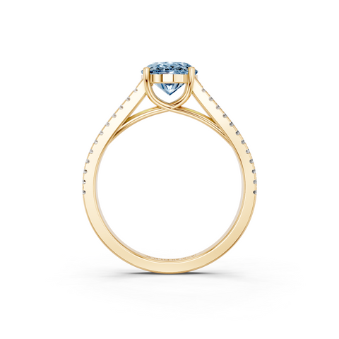 Yellow gold Fancy Blue Oval  Solitaire Split Shank Pavé Diamond Engagement Ring_256