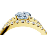 Yellow gold Fancy Blue Oval  Solitaire Split Shank Pave Diamond Ring_53