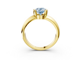 Yellow gold Fancy Blue Oval  Solitaire Tension Set Diamond Ring with Wide Band_23