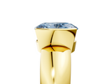 Yellow gold Fancy Blue Oval  Solitaire Tension Set Diamond Ring with Wide Band_25