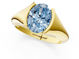 Yellow gold Fancy Blue Oval  Solitaire Tension Set Diamond Ring_21