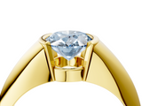Yellow gold Fancy Blue Oval  Solitaire Tension Set Diamond Ring_24