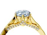 Yellow gold Fancy Blue Oval  Solitaire Twist Band Six-Prong Setting 5