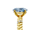 Yellow gold Fancy Blue Oval  Solitaire Twisted Band Prong Set Engagement Ring_67