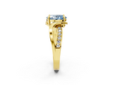 Yellow gold Fancy Blue Oval  Solitaire Twisted Band with Prong Setting_5