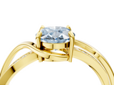Yellow gold Fancy Blue Oval  Solitaire Twisted Band with Prong Setting_7