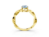 Yellow gold Fancy Blue Oval  Solitaire Twisted Pave Diamond Ring with Four-Prong Setting_83