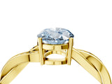 Yellow gold Fancy Blue Oval  Solitaire Twisted Pave Diamond Ring with Four-Prong Setting_84