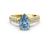 Yellow gold Fancy Blue Pear  Brilliant Channel-Set Solitaire Ring with Four-Prong Setting_20