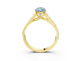 Yellow gold Fancy Blue Pear  Brilliant Channel-Set Solitaire Ring with Four-Prong Setting_23