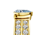 Yellow gold Fancy Blue Pear  Brilliant Diamond Channel Set Wide Band Ring with Bezel Setting_25