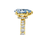 Yellow gold Fancy Blue Pear  Brilliant Pavé Band Solitaire with Four-Prong Setting_46