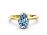 Yellow gold Fancy Blue Pear  Brilliant Solitaire Engagement Ring with Six-Prong Setting and Classic Band_20