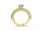 Yellow gold Fancy Blue Pear  Brilliant Solitaire with Pavé Band and Four-Prong Setting_42