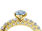 Yellow gold Fancy Blue Pear  Brilliant Solitaire with Pavé Band and Four-Prong Setting_43