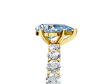Yellow gold Fancy Blue Pear  Brilliant Solitaire with Pavé Band and Four-Prong Setting_44