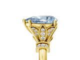 Yellow gold Fancy Blue Pear  Brilliant Solitaire with Pave Band and Four-Prong Setting_25