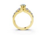 Yellow gold Fancy Blue Pear  Brilliant Solitaire with Side Stones on a Pave Band and Four-Prong Setting_27