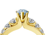 Yellow gold Fancy Blue Pear  Brilliant Solitaire with Side Stones on a Pave Band and Four-Prong Setting_28