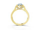 Yellow gold Fancy Blue Pear Cut Brilliant Solitaire Diamond Ring with Channel Set Band and Bar Prong Setting_15