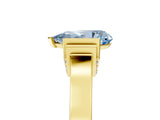 Yellow gold Fancy Blue Pear Cut Brilliant Solitaire Diamond Ring with Channel Set Band and Bar Prong Setting_17