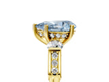 Yellow gold Fancy Blue Pear Cut Brilliant Three-Stone Pave Band with Four-Prong Setting_5