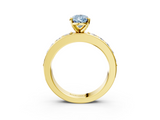 Yellow gold Fancy Blue Pear  Cut Channel Set Diamond Engagement Ring with Four-Prong Setting_243