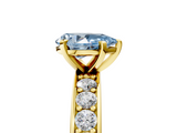 Yellow gold Fancy Blue Pear  Cut Channel Set Diamond Engagement Ring with Four-Prong Setting_245