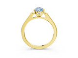 Yellow gold Fancy Blue Pear  Cut Channel Set Solitaire Engagement Ring with Four-Prong Setting_219