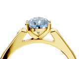 Yellow gold Fancy Blue Pear  Cut Channel Set Solitaire Engagement Ring with Four-Prong Setting_220