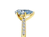 Yellow gold Fancy Blue Pear  Cut Channel Set Solitaire Engagement Ring with Four-Prong Setting_221