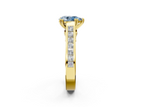 Yellow gold Fancy Blue Pear  Cut Channel Set Solitaire Engagement Ring with Prong Setting_22
