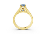 Yellow gold Fancy Blue Pear  Cut Channel Set Solitaire Engagement Ring with Prong Setting_23