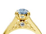 Yellow gold Fancy Blue Pear  Cut Channel Set Solitaire Engagement Ring with Prong Setting_24