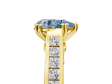 Yellow gold Fancy Blue Pear  Cut Channel Set Solitaire Engagement Ring with Prong Setting_25